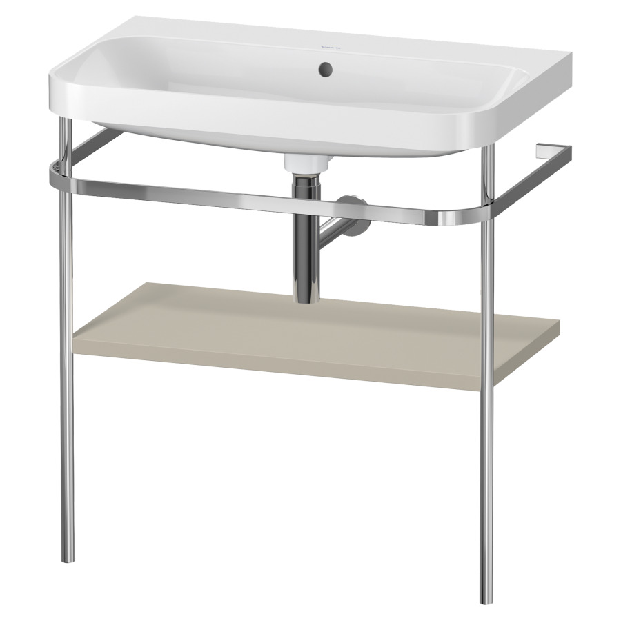 Combination de lavabo HAPPY
D.2 PLUS, 77,5 x 49 x 85 cm
1 tablette, posé sur le sol
profil chromé
lavabo, porte-serviette
soupape d'écoulement
Push Open incl.