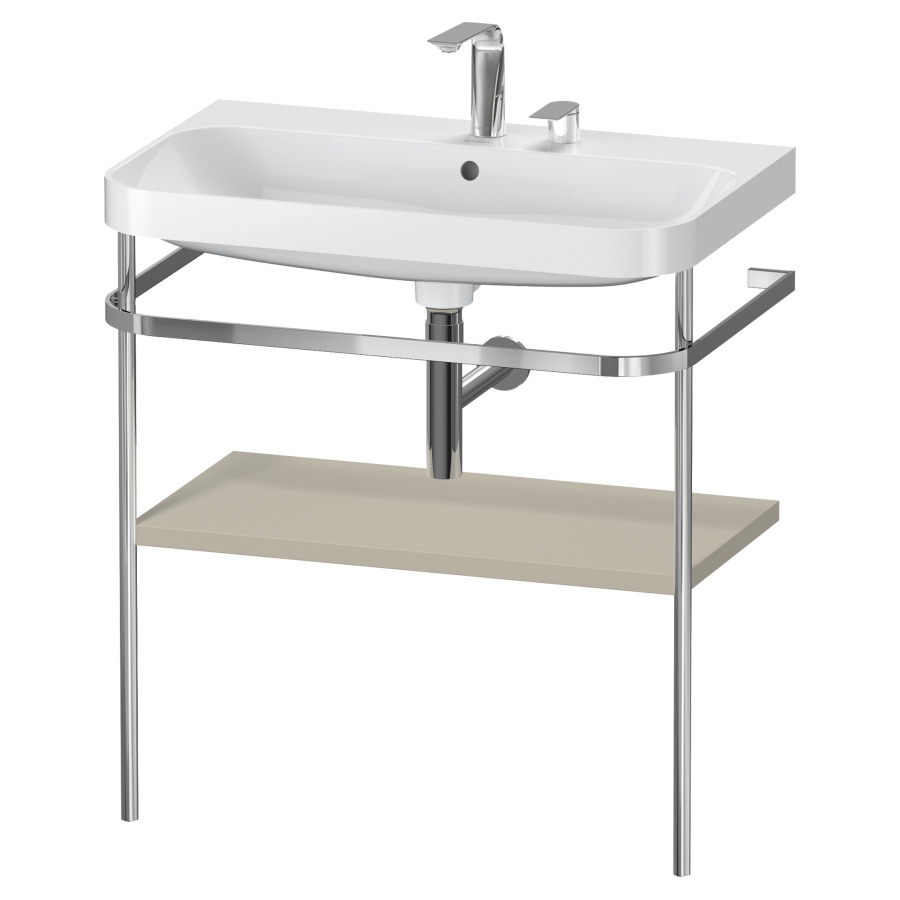 Combination de lavabo HAPPY
D.2 PLUS, 77,5 x 49 x 85 cm
1 tablette, posé sur le sol
profil chromé
lavabo, porte-serviette
soupape d'écoulement
Push Open incl.