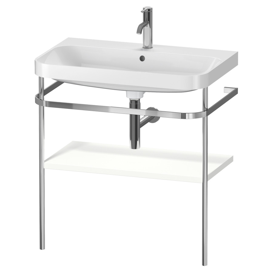 Combination de lavabo HAPPY
D.2 PLUS, 77,5 x 49 x 85 cm
1 tablette, posé sur le sol
profil chromé
lavabo, porte-serviette
soupape d'écoulement
Push Open incl.