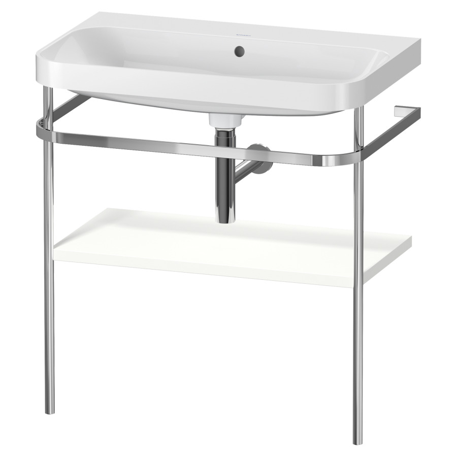 Combination de lavabo HAPPY
D.2 PLUS, 77,5 x 49 x 85 cm
1 tablette, posé sur le sol
profil chromé
lavabo, porte-serviette
soupape d'écoulement
Push Open incl.