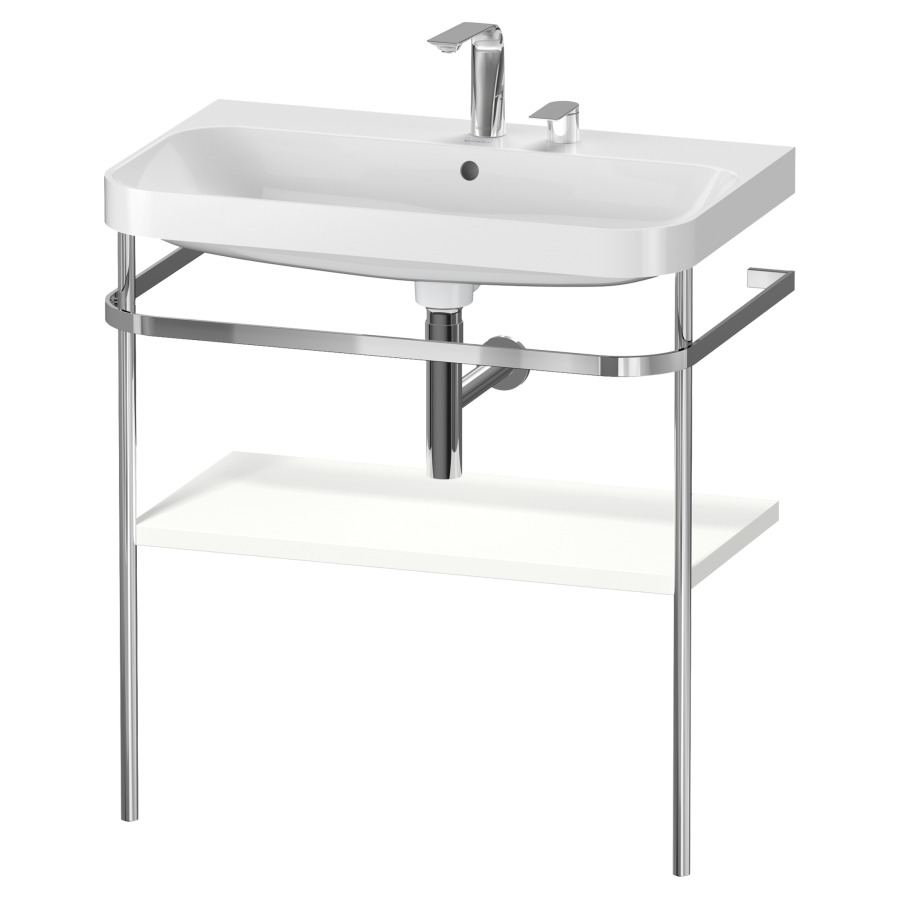 Combination de lavabo HAPPY
D.2 PLUS, 77,5 x 49 x 85 cm
1 tablette, posé sur le sol
profil chromé
lavabo, porte-serviette
soupape d'écoulement
Push Open incl.