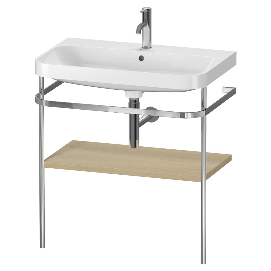 Combination de lavabo HAPPY
D.2 PLUS, 77,5 x 49 x 85 cm
1 tablette, posé sur le sol
profil chromé
lavabo, porte-serviette
soupape d'écoulement
Push Open incl.