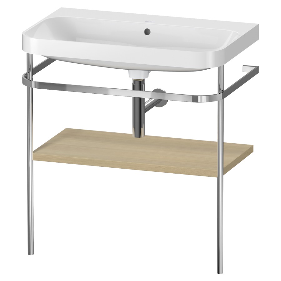 Combination de lavabo HAPPY
D.2 PLUS, 77,5 x 49 x 85 cm
1 tablette, posé sur le sol
profil chromé
lavabo, porte-serviette
soupape d'écoulement
Push Open incl.