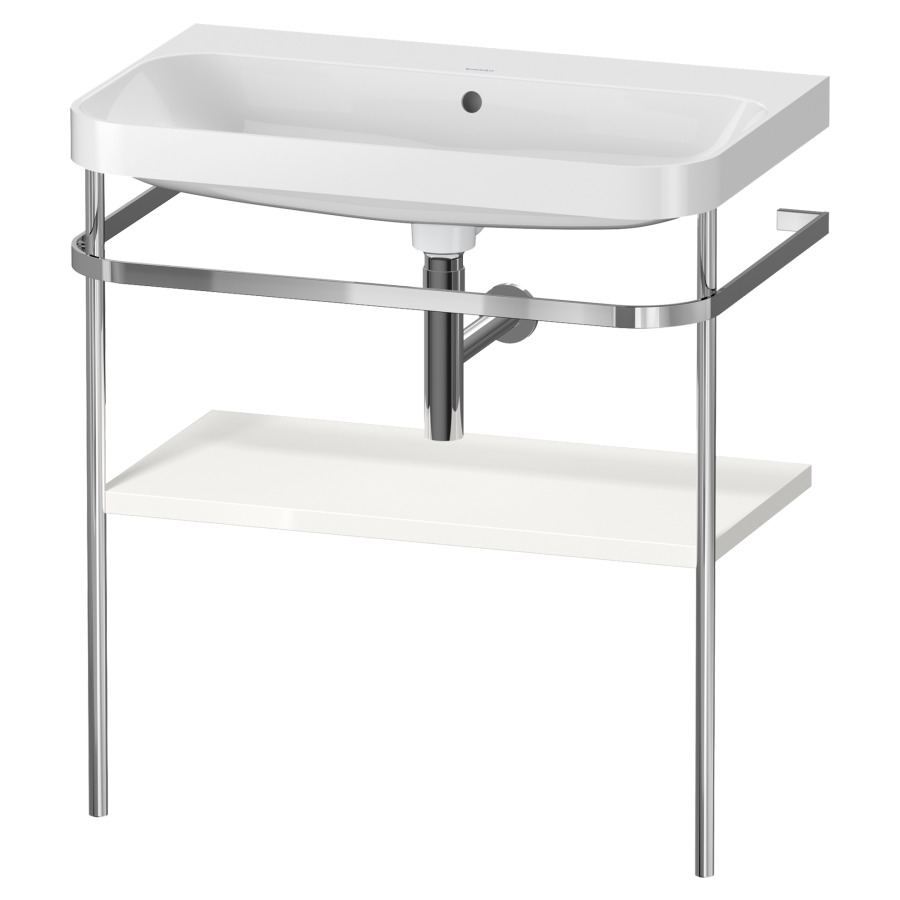 Combination de lavabo HAPPY
D.2 PLUS, 77,5 x 49 x 85 cm
1 tablette, posé sur le sol
profil chromé
lavabo, porte-serviette
soupape d'écoulement
Push Open incl.