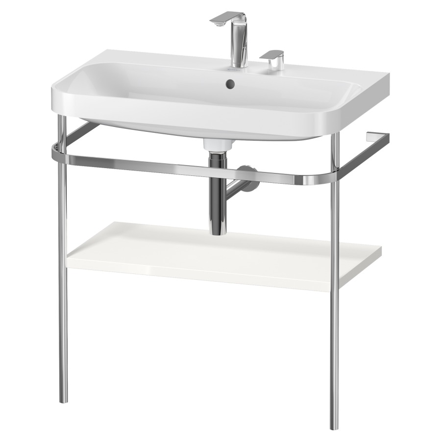 Combination de lavabo HAPPY
D.2 PLUS, 77,5 x 49 x 85 cm
1 tablette, posé sur le sol
profil chromé
lavabo, porte-serviette
soupape d'écoulement
Push Open incl.