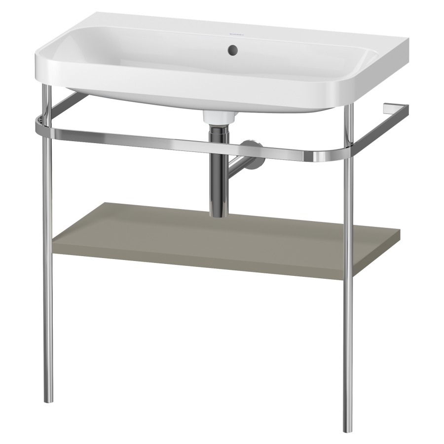 Combination de lavabo HAPPY
D.2 PLUS, 77,5 x 49 x 85 cm
1 tablette, posé sur le sol
profil chromé
lavabo, porte-serviette
soupape d'écoulement
Push Open incl.