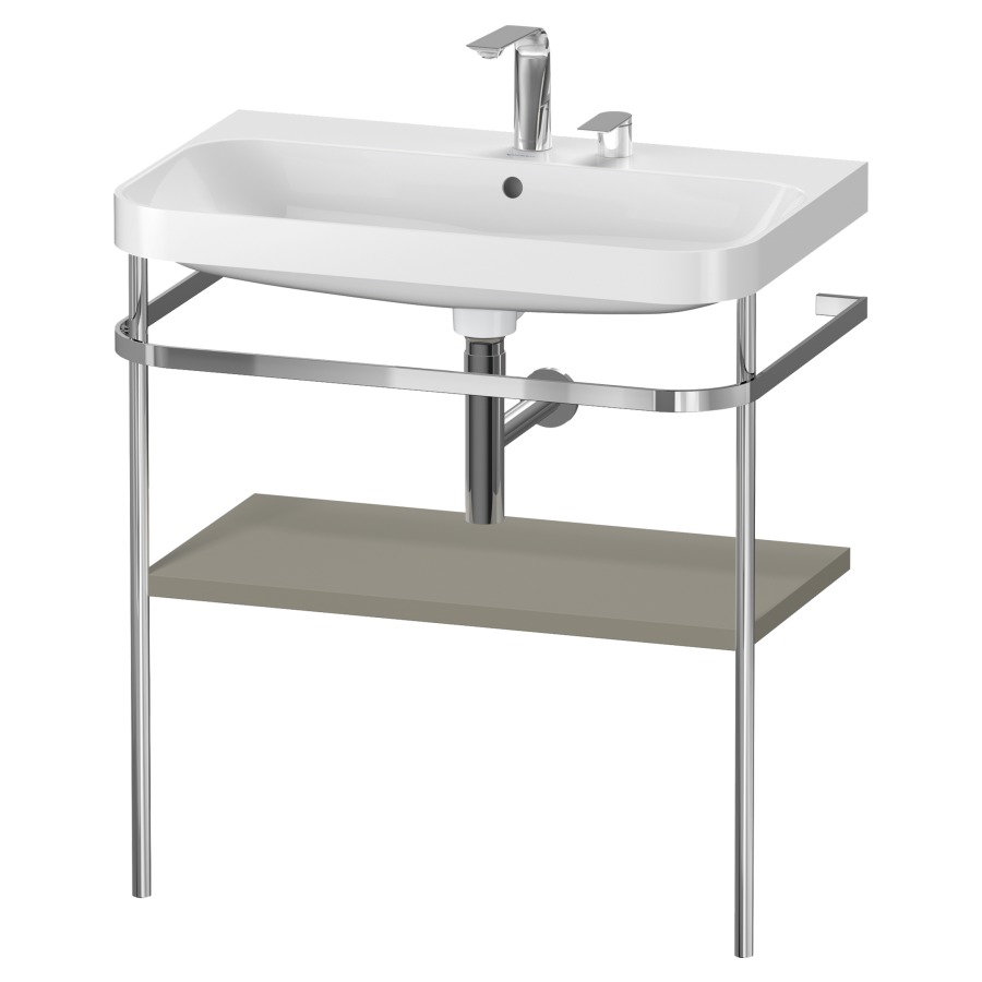 Combination de lavabo HAPPY
D.2 PLUS, 77,5 x 49 x 85 cm
1 tablette, posé sur le sol
profil chromé
lavabo, porte-serviette
soupape d'écoulement
Push Open incl.