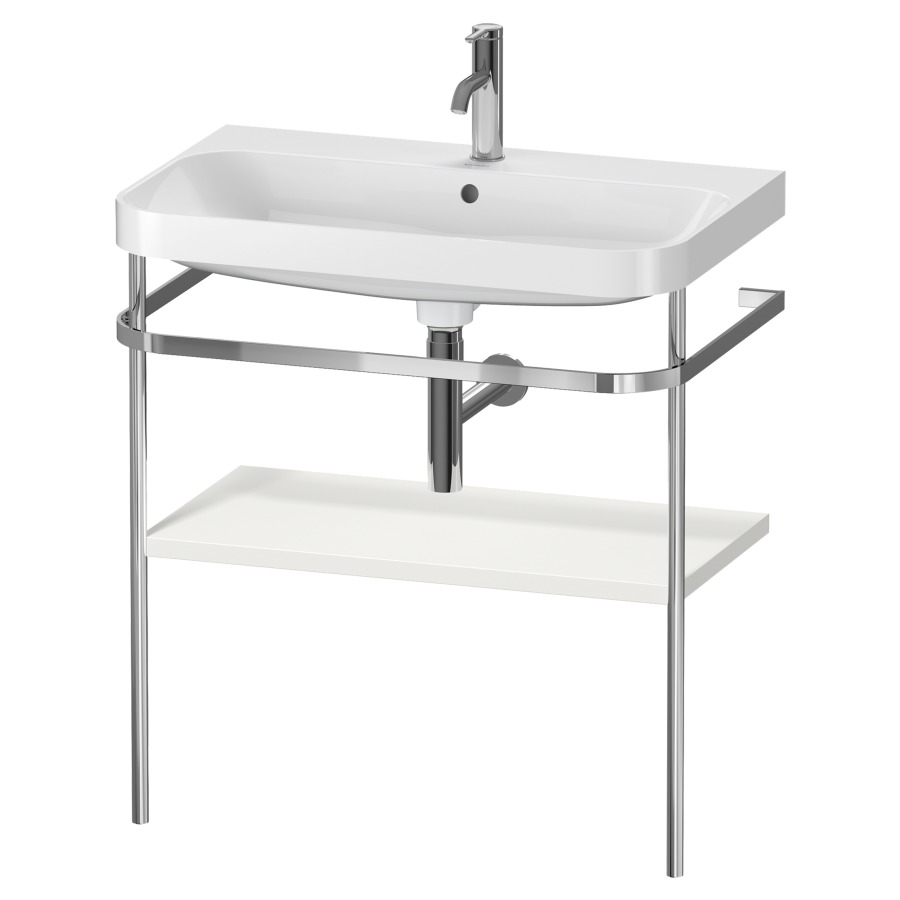 Combination de lavabo HAPPY
D.2 PLUS, 77,5 x 49 x 85 cm
1 tablette, posé sur le sol
profil chromé
lavabo, porte-serviette
soupape d'écoulement
Push Open incl.