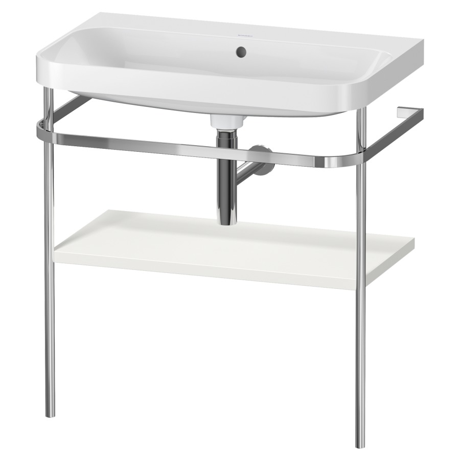 Combination de lavabo HAPPY
D.2 PLUS, 77,5 x 49 x 85 cm
1 tablette, posé sur le sol
profil chromé
lavabo, porte-serviette
soupape d'écoulement
Push Open incl.