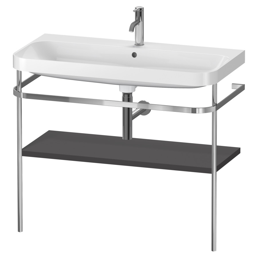 Combination de lavabo HAPPY
D.2 PLUS, 97,5 x 49 x 85 cm
1 tablette, posé sur le sol
profil chromé
lavabo, porte-serviette
soupape d'écoulement
Push Open incl.
