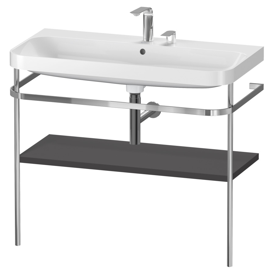 Combination de lavabo HAPPY
D.2 PLUS, 97,5 x 49 x 85 cm
1 tablette, posé sur le sol
profil chromé
lavabo, porte-serviette
soupape d'écoulement
Push Open incl.