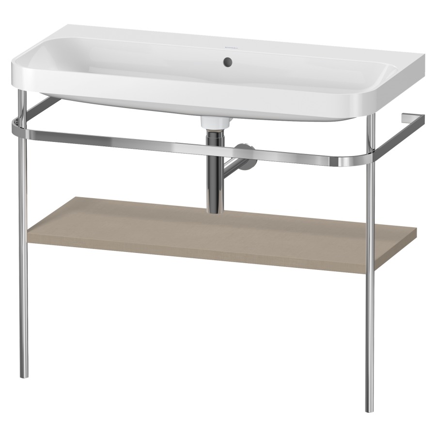 Combination de lavabo HAPPY
D.2 PLUS, 97,5 x 49 x 85 cm
1 tablette, posé sur le sol
profil chromé
lavabo, porte-serviette
soupape d'écoulement
Push Open incl.