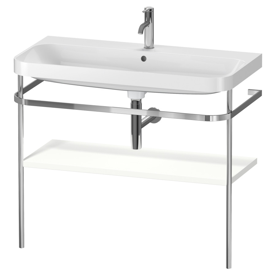 Combination de lavabo HAPPY
D.2 PLUS, 97,5 x 49 x 85 cm
1 tablette, posé sur le sol
profil chromé
lavabo, porte-serviette
soupape d'écoulement
Push Open incl.
