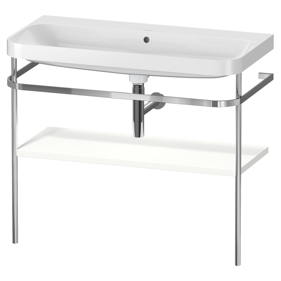 Combination de lavabo HAPPY
D.2 PLUS, 97,5 x 49 x 85 cm
1 tablette, posé sur le sol
profil chromé
lavabo, porte-serviette
soupape d'écoulement
Push Open incl.