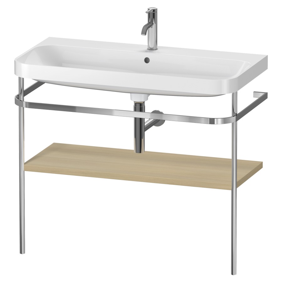Combination de lavabo HAPPY
D.2 PLUS, 97,5 x 49 x 85 cm
1 tablette, posé sur le sol
profil chromé
lavabo, porte-serviette
soupape d'écoulement
Push Open incl.