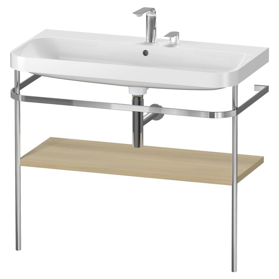 Combination de lavabo HAPPY
D.2 PLUS, 97,5 x 49 x 85 cm
1 tablette, posé sur le sol
profil chromé
lavabo, porte-serviette
soupape d'écoulement
Push Open incl.