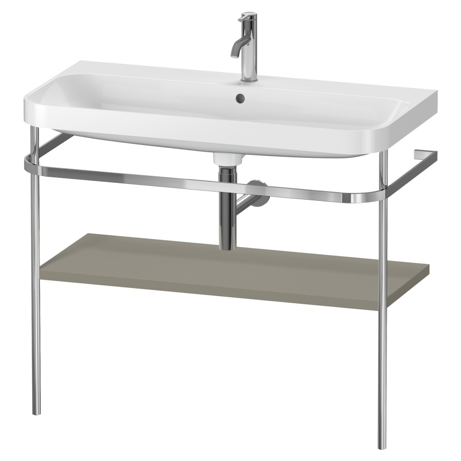 Combination de lavabo HAPPY
D.2 PLUS, 97,5 x 49 x 85 cm
1 tablette, posé sur le sol
profil chromé
lavabo, porte-serviette
soupape d'écoulement
Push Open incl.