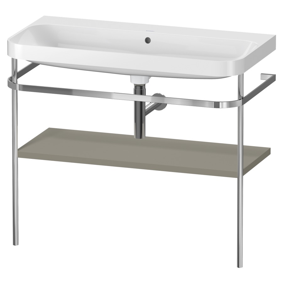 Combination de lavabo HAPPY
D.2 PLUS, 97,5 x 49 x 85 cm
1 tablette, posé sur le sol
profil chromé
lavabo, porte-serviette
soupape d'écoulement
Push Open incl.