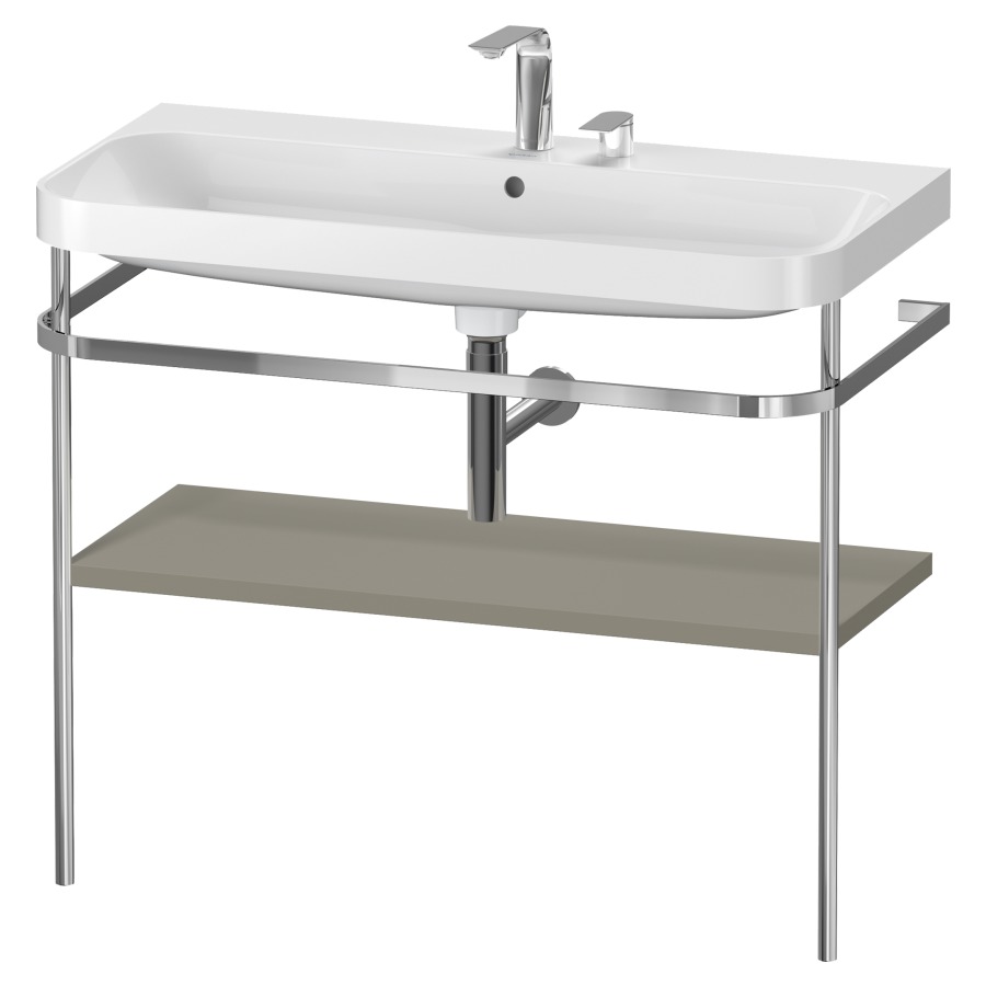 Combination de lavabo HAPPY
D.2 PLUS, 97,5 x 49 x 85 cm
1 tablette, posé sur le sol
profil chromé
lavabo, porte-serviette
soupape d'écoulement
Push Open incl.