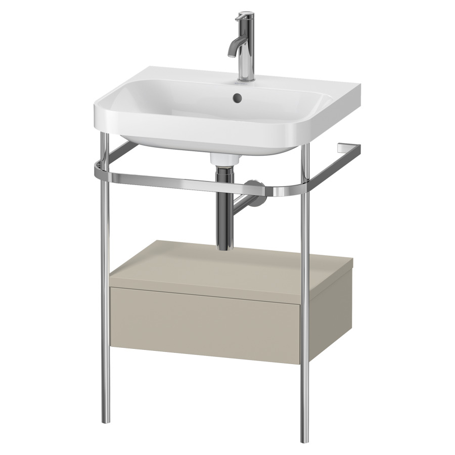 Combination de lavabo HAPPY
D.2 PLUS, 57,5 x 49 x 85 cm
élément à 1 tiroir
posé sur le sol, profil chromé
lavabo, porte-serviette
soupape d'écoulement
Push Open incl.
