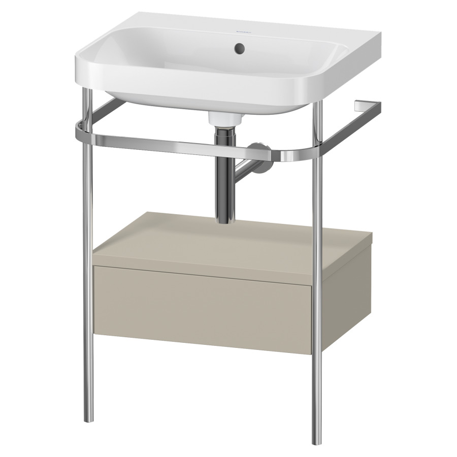 Combination de lavabo HAPPY
D.2 PLUS, 57,5 x 49 x 85 cm
élément à 1 tiroir
posé sur le sol, profil chromé
lavabo, porte-serviette
soupape d'écoulement
Push Open incl.
