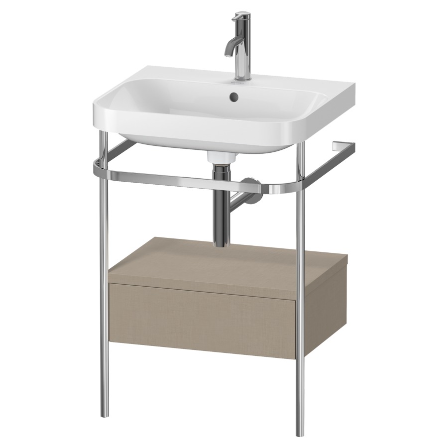Combination de lavabo HAPPY
D.2 PLUS, 57,5 x 49 x 85 cm
élément à 1 tiroir
posé sur le sol, profil chromé
lavabo, porte-serviette
soupape d'écoulement
Push Open incl.