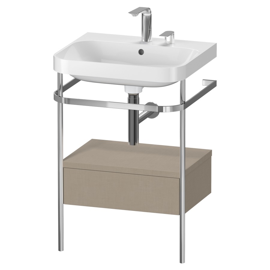 Combination de lavabo HAPPY
D.2 PLUS, 57,5 x 49 x 85 cm
élément à 1 tiroir
posé sur le sol, profil chromé
lavabo, porte-serviette
soupape d'écoulement
Push Open incl.