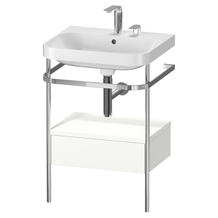 Combination de lavabo HAPPY
D.2 PLUS, 57,5 x 49 x 85 cm
élément à 1 tiroir
posé sur le sol, profil chromé
lavabo, porte-serviette
soupape d'écoulement
Push Open incl.