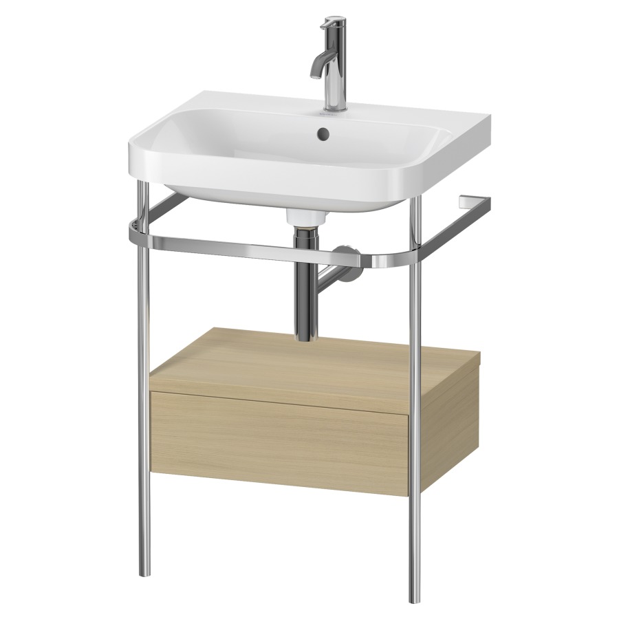 Combination de lavabo HAPPY
D.2 PLUS, 57,5 x 49 x 85 cm
élément à 1 tiroir
posé sur le sol, profil chromé
lavabo, porte-serviette
soupape d'écoulement
Push Open incl.