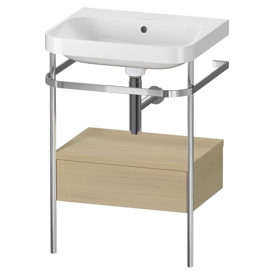 Combination de lavabo HAPPY
D.2 PLUS, 57,5 x 49 x 85 cm
élément à 1 tiroir
posé sur le sol, profil chromé
lavabo, porte-serviette
soupape d'écoulement
Push Open incl.