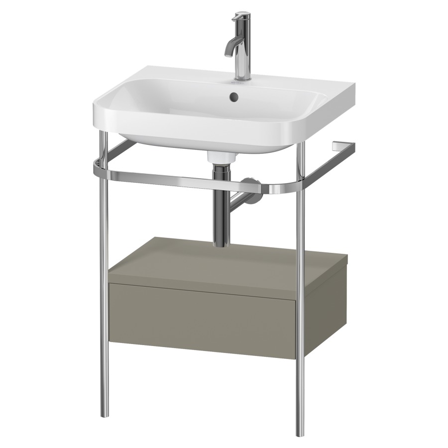 Combination de lavabo HAPPY
D.2 PLUS, 57,5 x 49 x 85 cm
élément à 1 tiroir
posé sur le sol, profil chromé
lavabo, porte-serviette
soupape d'écoulement
Push Open incl.