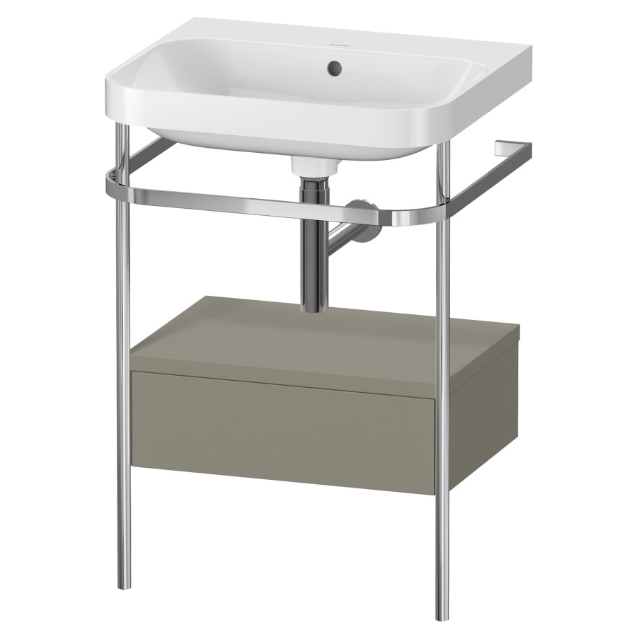 Combination de lavabo HAPPY
D.2 PLUS, 57,5 x 49 x 85 cm
élément à 1 tiroir
posé sur le sol, profil chromé
lavabo, porte-serviette
soupape d'écoulement
Push Open incl.