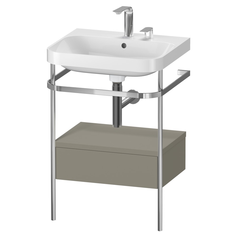 Combination de lavabo HAPPY
D.2 PLUS, 57,5 x 49 x 85 cm
élément à 1 tiroir
posé sur le sol, profil chromé
lavabo, porte-serviette
soupape d'écoulement
Push Open incl.