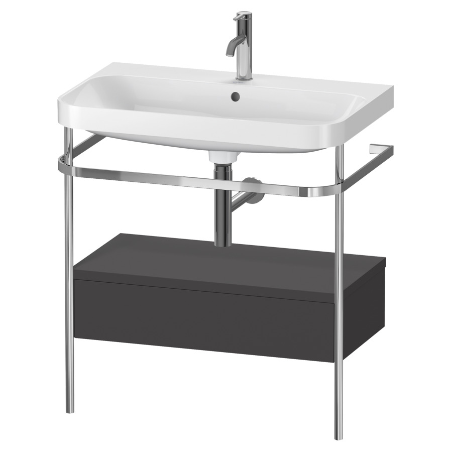 Combination de lavabo HAPPY
D.2 PLUS, 77,5 x 49 x 85 cm
élément à 1 tiroir
posé sur le sol, profil chromé
lavabo, porte-serviette
soupape d'écoulement
Push Open incl.