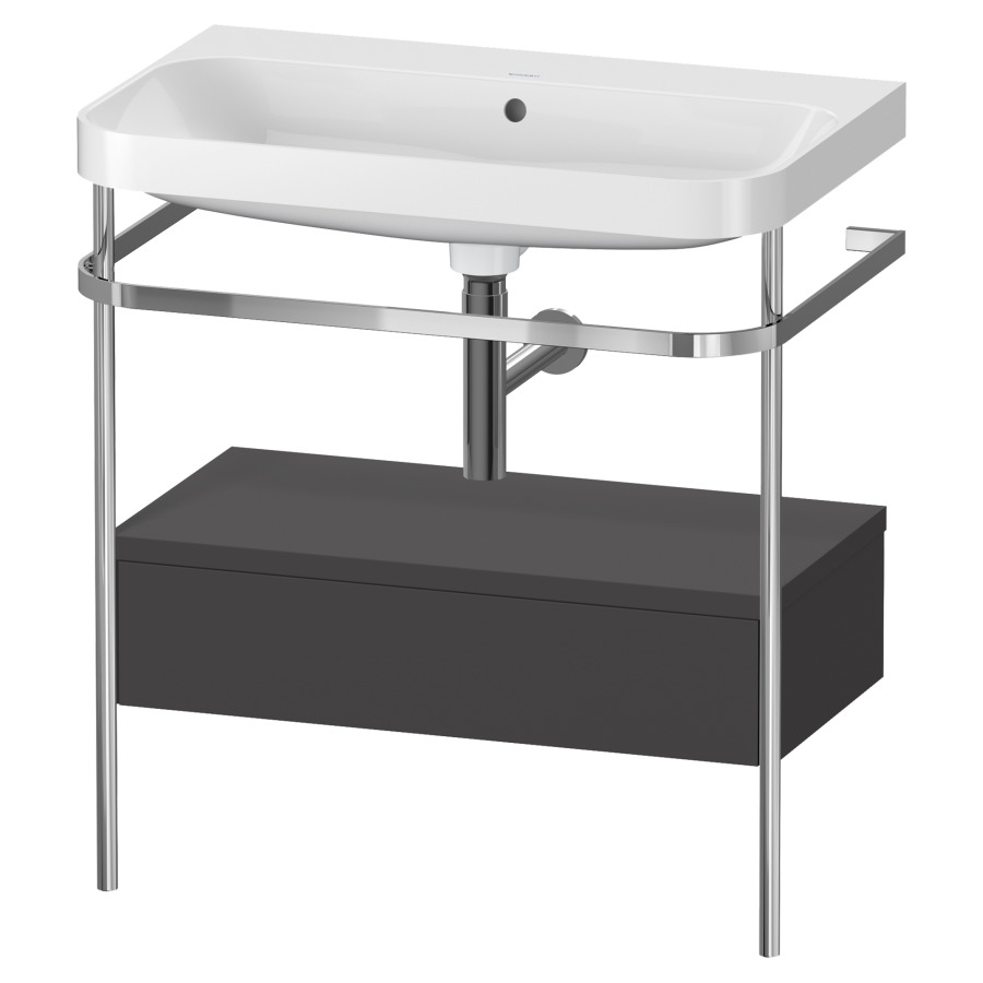 Combination de lavabo HAPPY
D.2 PLUS, 77,5 x 49 x 85 cm
élément à 1 tiroir
posé sur le sol, profil chromé
lavabo, porte-serviette
soupape d'écoulement
Push Open incl.