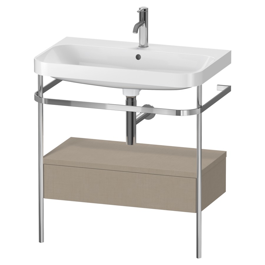 Combination de lavabo HAPPY
D.2 PLUS, 77,5 x 49 x 85 cm
élément à 1 tiroir
posé sur le sol, profil chromé
lavabo, porte-serviette
soupape d'écoulement
Push Open incl.
