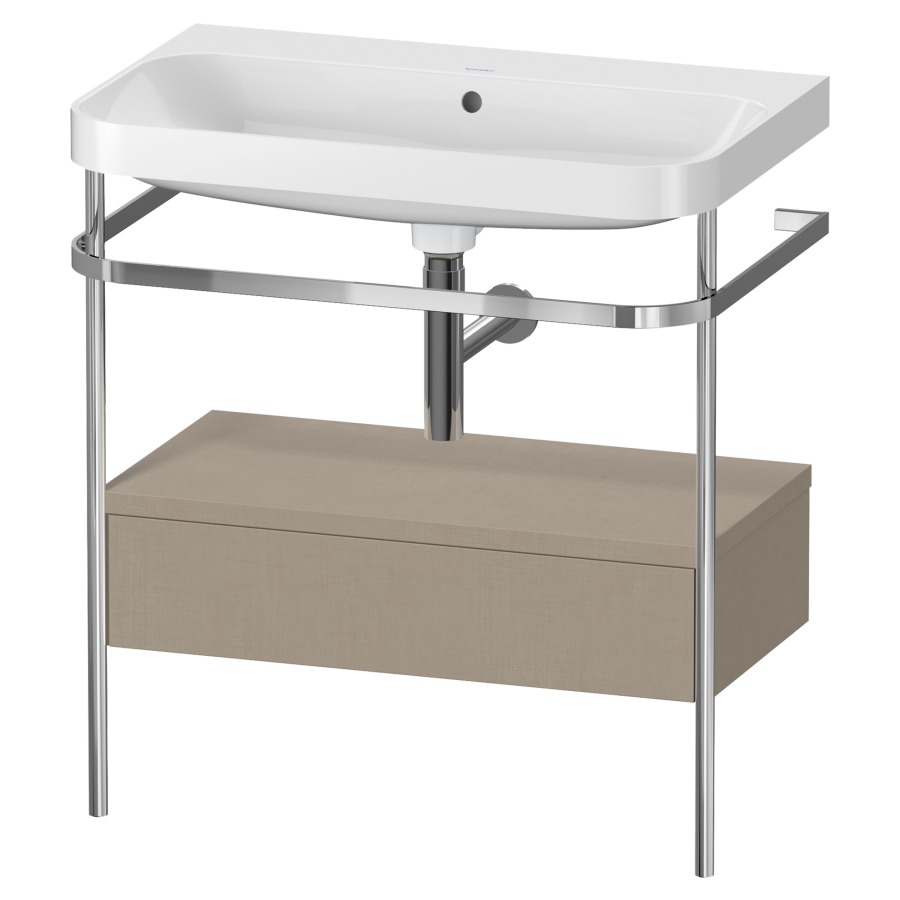 Combination de lavabo HAPPY
D.2 PLUS, 77,5 x 49 x 85 cm
élément à 1 tiroir
posé sur le sol, profil chromé
lavabo, porte-serviette
soupape d'écoulement
Push Open incl.