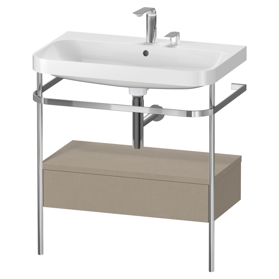 Combination de lavabo HAPPY
D.2 PLUS, 77,5 x 49 x 85 cm
élément à 1 tiroir
posé sur le sol, profil chromé
lavabo, porte-serviette
soupape d'écoulement
Push Open incl.