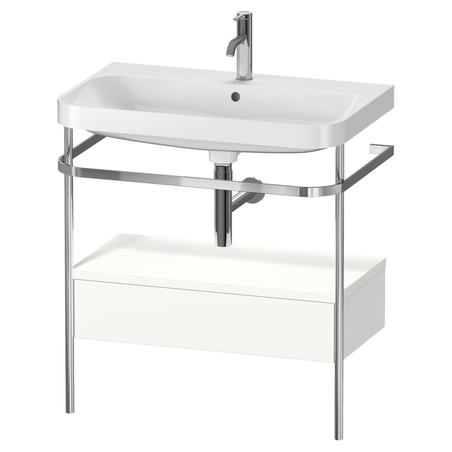 Combination de lavabo HAPPY
D.2 PLUS, 77,5 x 49 x 85 cm
élément à 1 tiroir
posé sur le sol, profil chromé
lavabo, porte-serviette
soupape d'écoulement
Push Open incl.