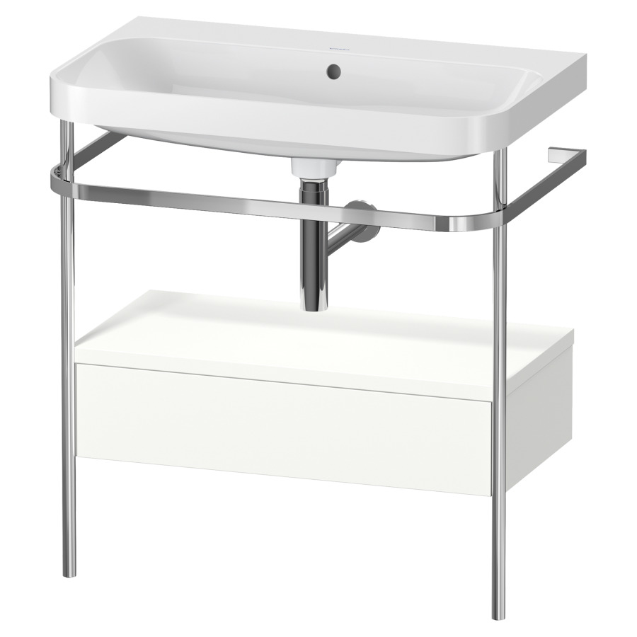 Combination de lavabo HAPPY
D.2 PLUS, 77,5 x 49 x 85 cm
élément à 1 tiroir
posé sur le sol, profil chromé
lavabo, porte-serviette
soupape d'écoulement
Push Open incl.