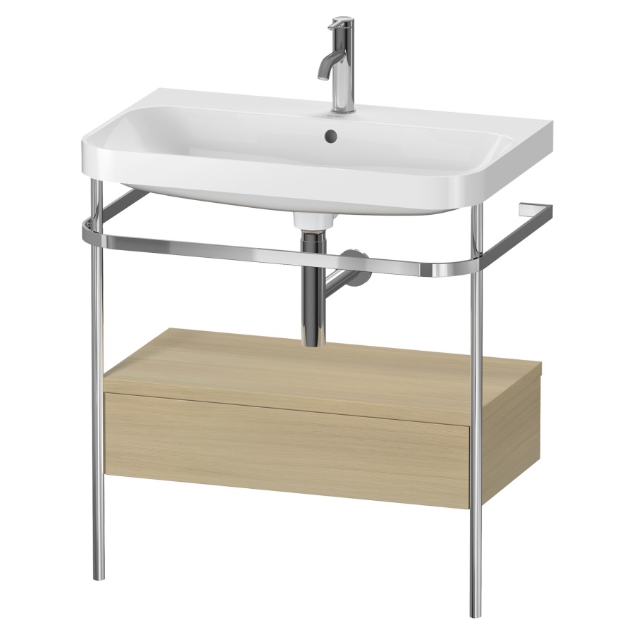 Combination de lavabo HAPPY
D.2 PLUS, 77,5 x 49 x 85 cm
élément à 1 tiroir
posé sur le sol, profil chromé
lavabo, porte-serviette
soupape d'écoulement
Push Open incl.