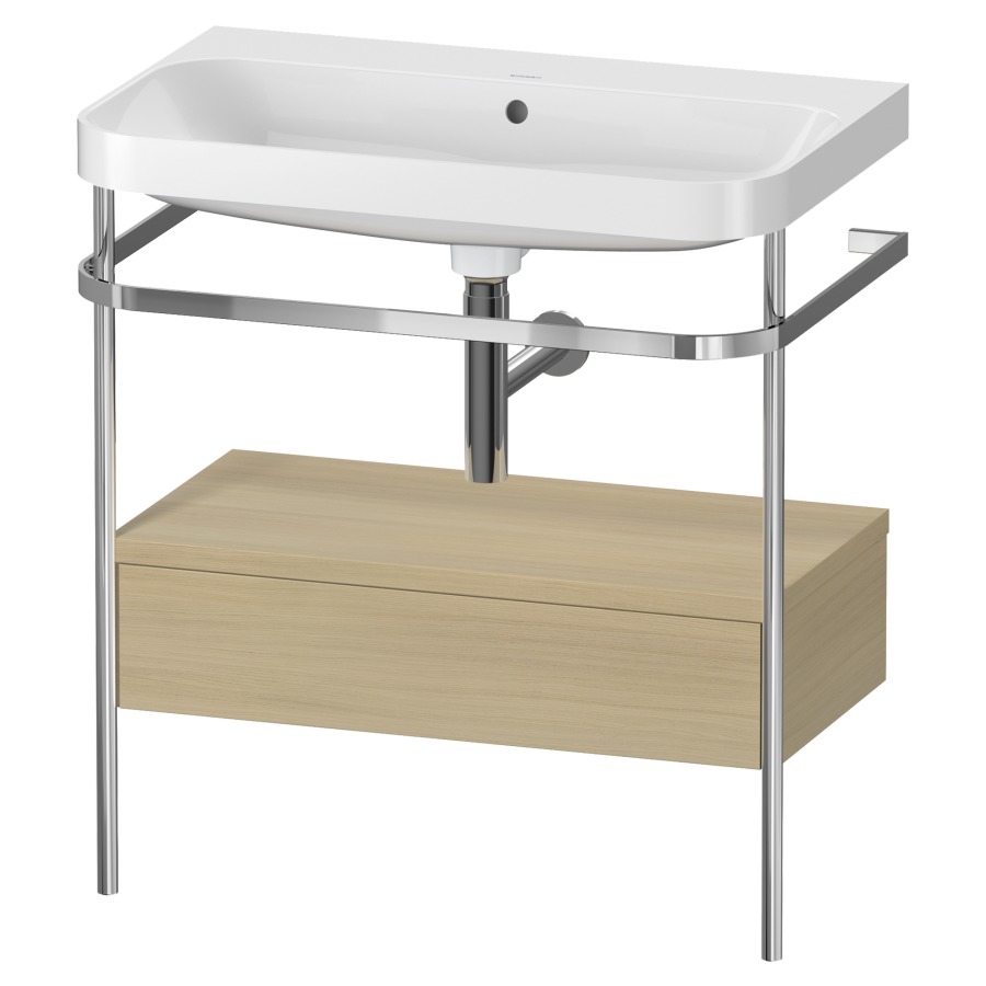 Combination de lavabo HAPPY
D.2 PLUS, 77,5 x 49 x 85 cm
élément à 1 tiroir
posé sur le sol, profil chromé
lavabo, porte-serviette
soupape d'écoulement
Push Open incl.