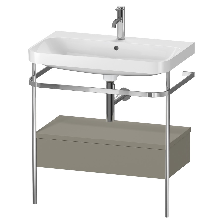 Combination de lavabo HAPPY
D.2 PLUS, 77,5 x 49 x 85 cm
élément à 1 tiroir
posé sur le sol, profil chromé
lavabo, porte-serviette
soupape d'écoulement
Push Open incl.