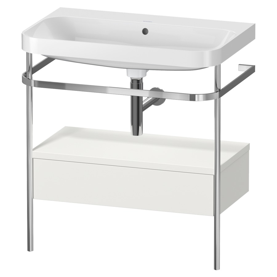 Combination de lavabo HAPPY
D.2 PLUS, 77,5 x 49 x 85 cm
élément à 1 tiroir
posé sur le sol, profil chromé
lavabo, porte-serviette
soupape d'écoulement
Push Open incl.