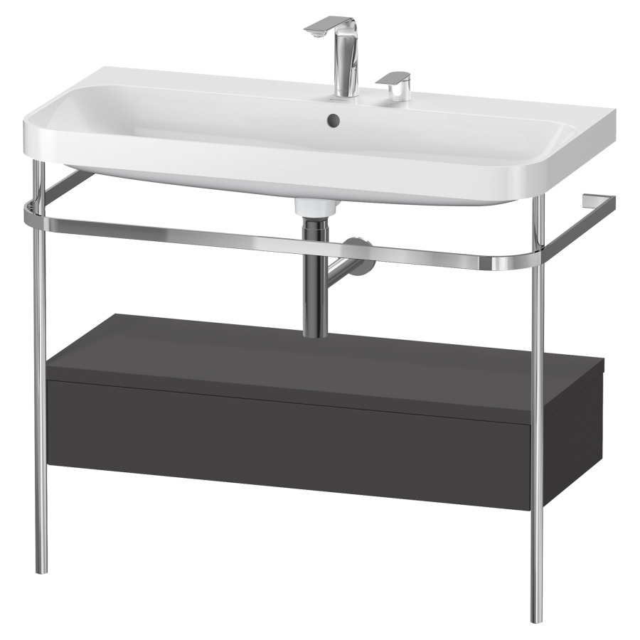 Combination de lavabo HAPPY
D.2 PLUS, 97,5 x 49 x 85 cm
élément à 1 tiroir
posé sur le sol, profil chromé
lavabo, porte-serviette
soupape d'écoulement
Push Open incl.