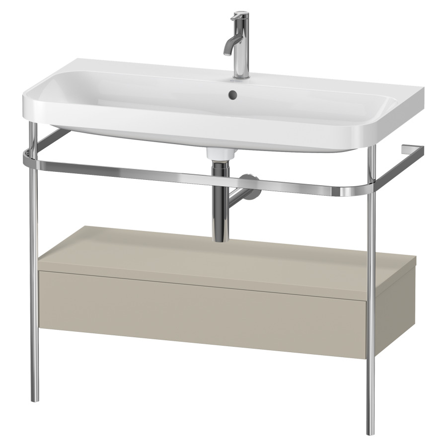 Combination de lavabo HAPPY
D.2 PLUS, 97,5 x 49 x 85 cm
élément à 1 tiroir
posé sur le sol, profil chromé
lavabo, porte-serviette
soupape d'écoulement
Push Open incl.
