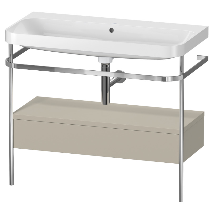 Combination de lavabo HAPPY
D.2 PLUS, 97,5 x 49 x 85 cm
élément à 1 tiroir
posé sur le sol, profil chromé
lavabo, porte-serviette
soupape d'écoulement
Push Open incl.