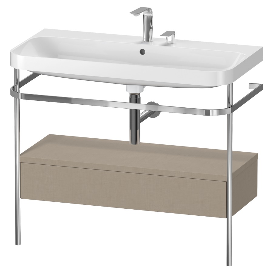 Combination de lavabo HAPPY
D.2 PLUS, 97,5 x 49 x 85 cm
élément à 1 tiroir
posé sur le sol, profil chromé
lavabo, porte-serviette
soupape d'écoulement
Push Open incl.