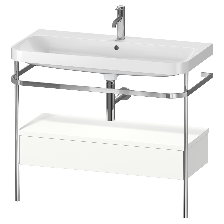 Combination de lavabo HAPPY
D.2 PLUS, 97,5 x 49 x 85 cm
élément à 1 tiroir
posé sur le sol, profil chromé
lavabo, porte-serviette
soupape d'écoulement
Push Open incl.