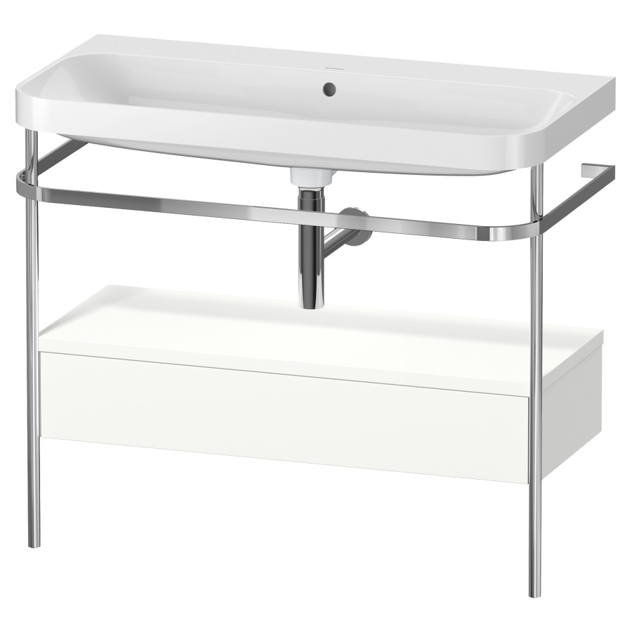 Combination de lavabo HAPPY
D.2 PLUS, 97,5 x 49 x 85 cm
élément à 1 tiroir
posé sur le sol, profil chromé
lavabo, porte-serviette
soupape d'écoulement
Push Open incl.